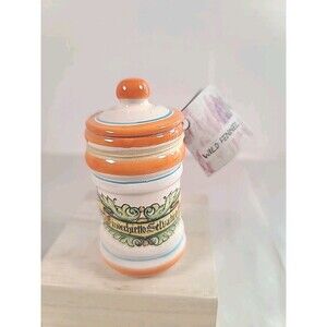 Rare VTG SEALED NOS Prodotta In Italia Ceramica Terracotta Wild Fennel Spice Jar